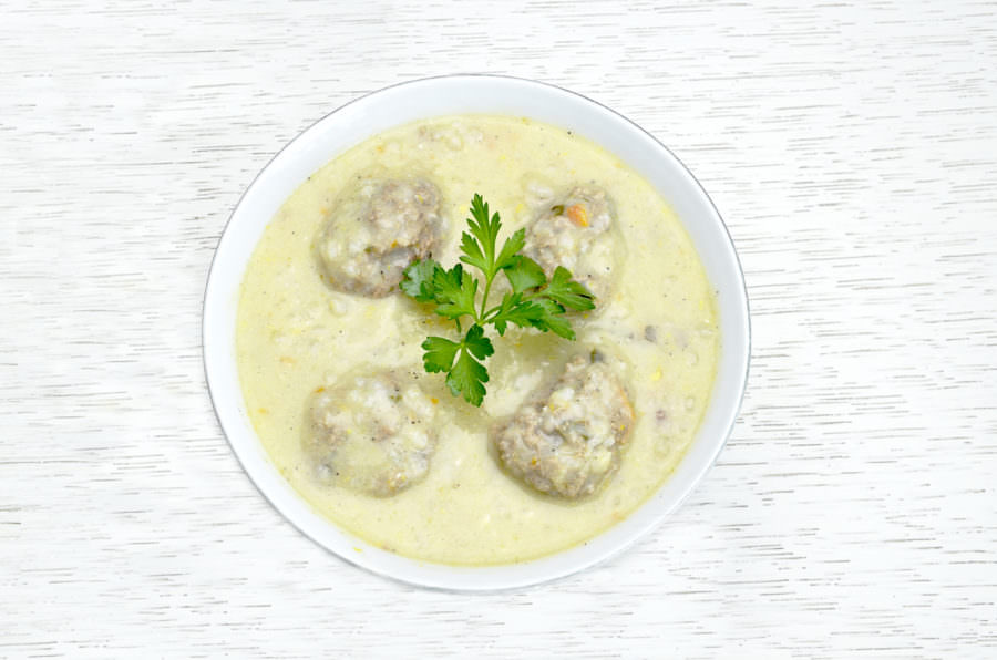 Recipe for Greek Meatball Soup with Egg Lemon Sauce