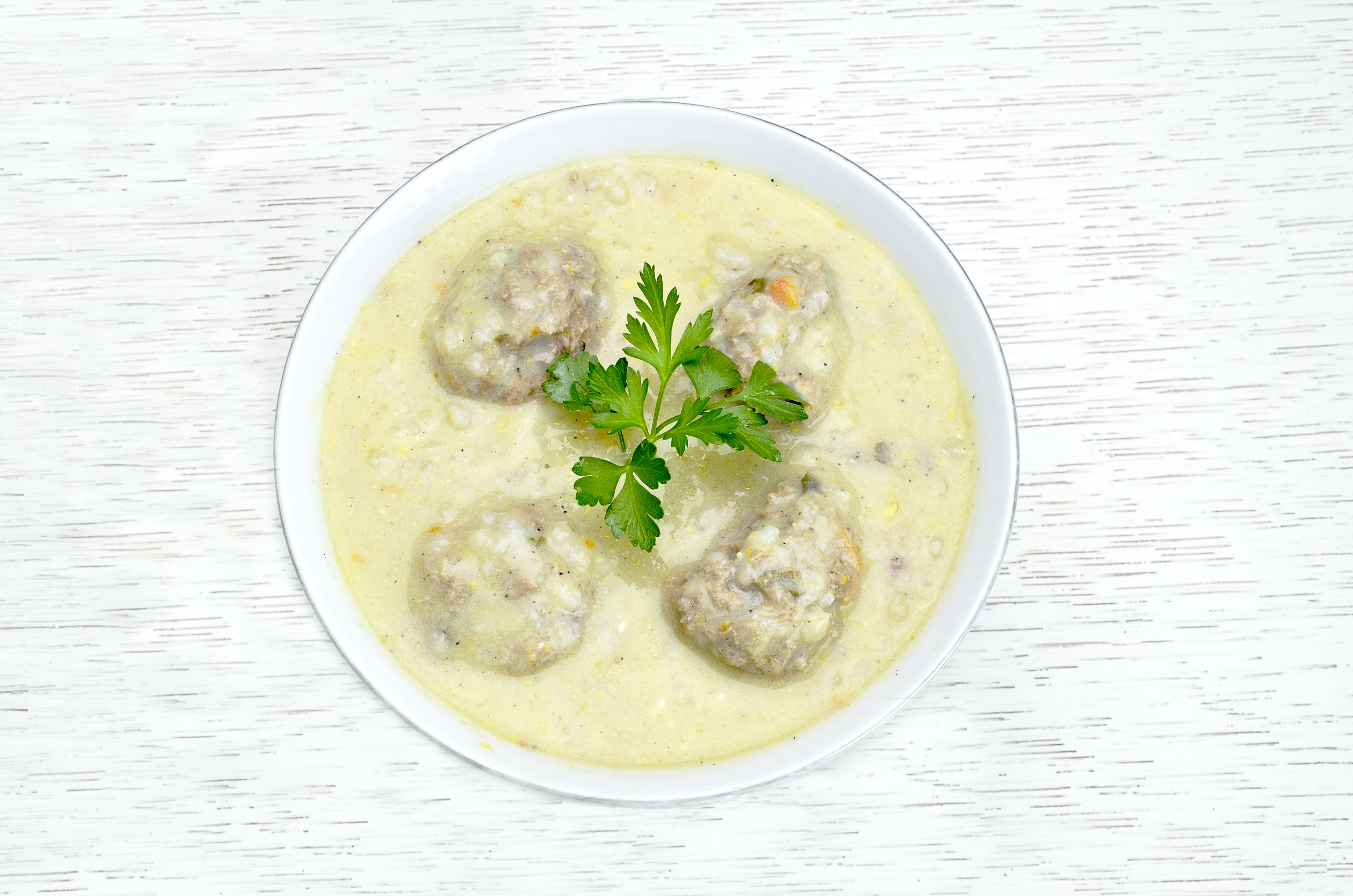 Recipe for Greek Meatball Soup with Egg Lemon Sauce