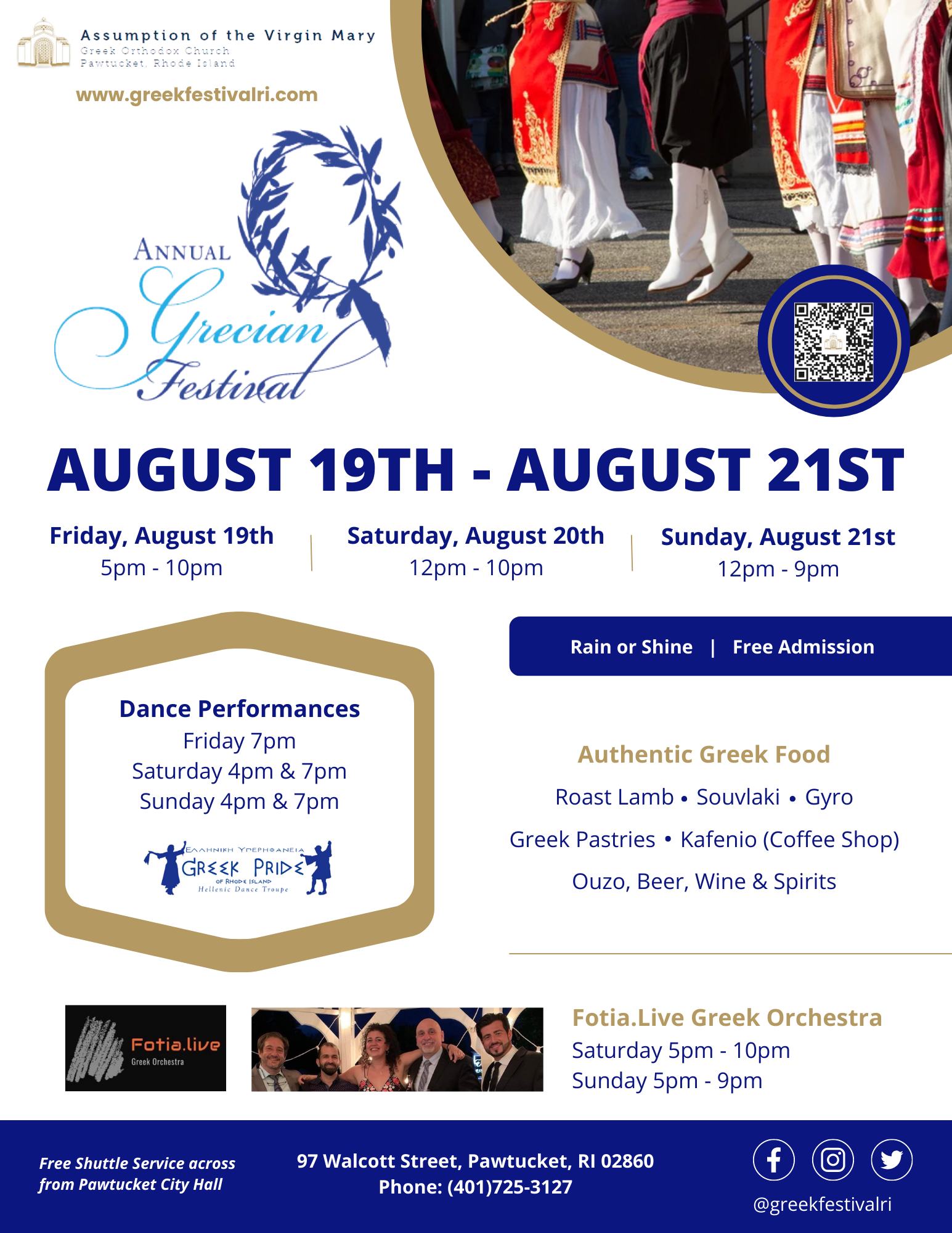 Pawtucket RI Greek Festival at Assumption of the Virgin Mary Greek