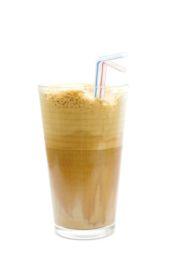 Greek cold coffee - frappe isolated on white