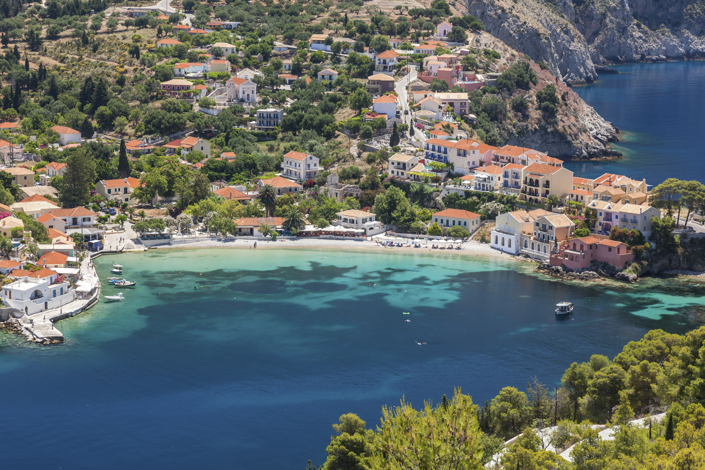 The small resort of Assos on Kefalonia