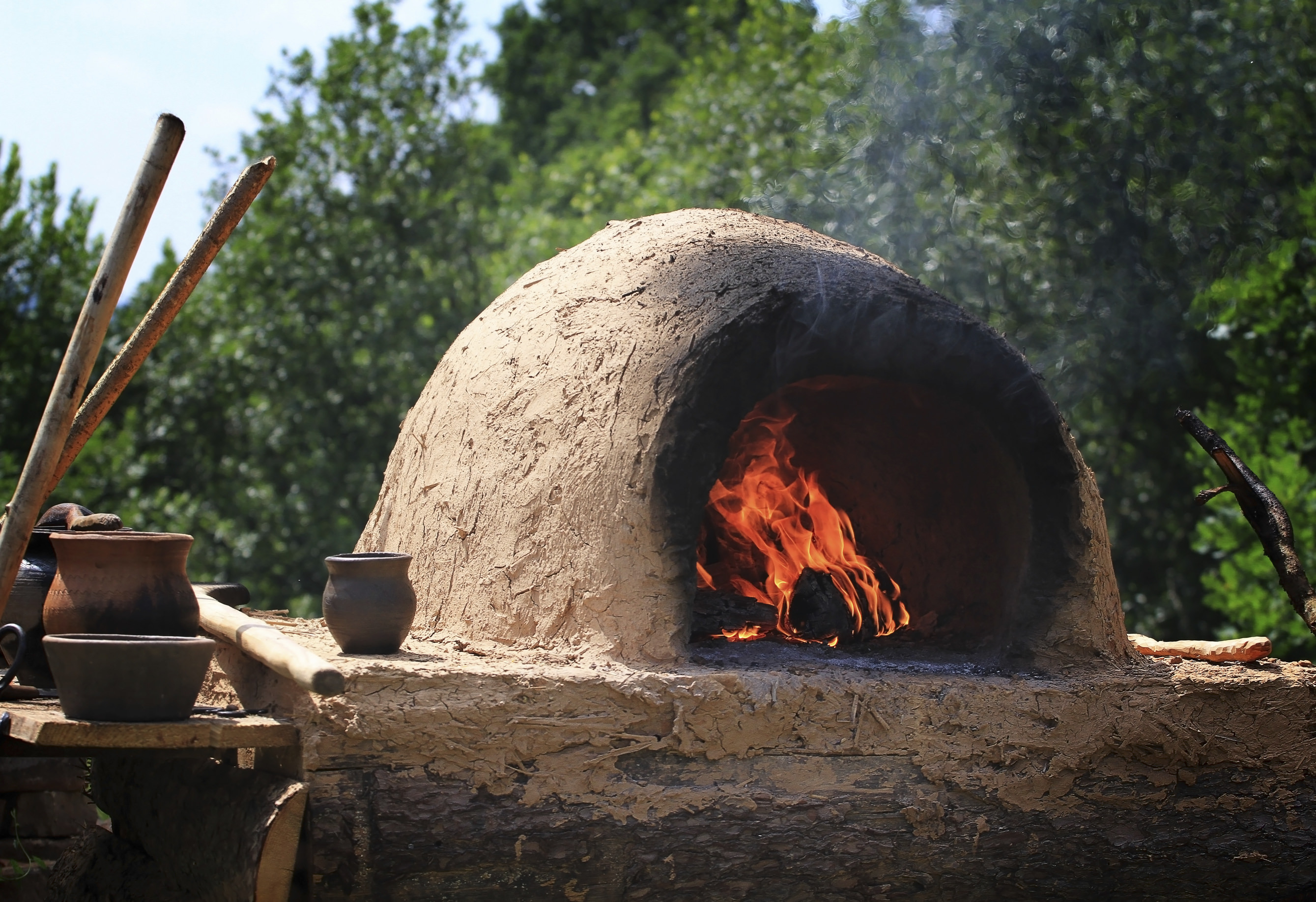 Fire hearth of ancient stove