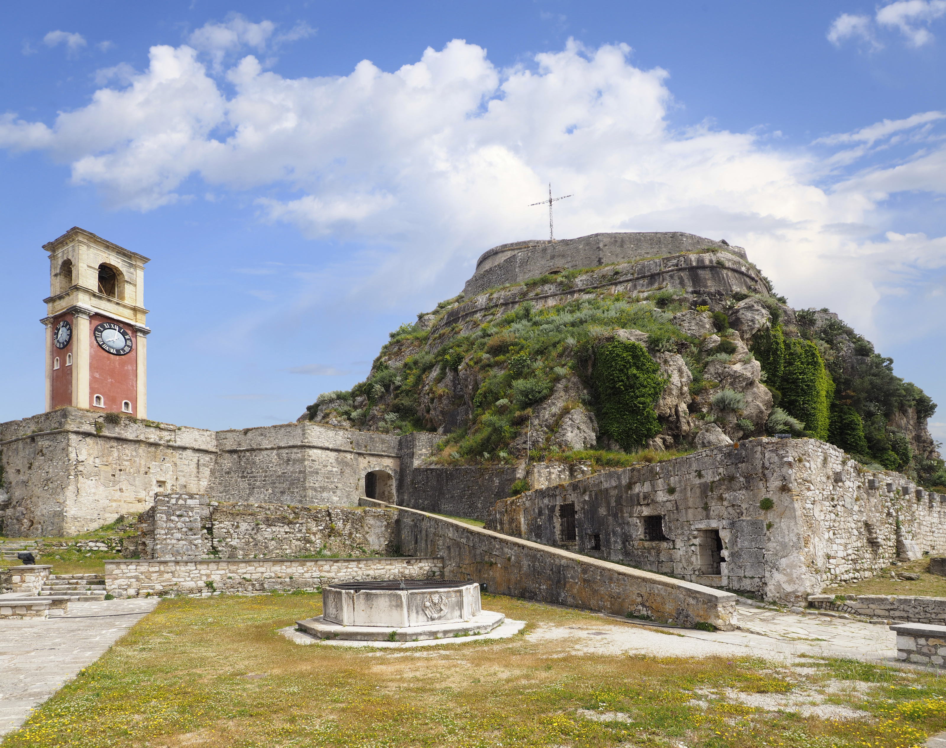 The Old Fort and Clock Tower at Corfu, Greece