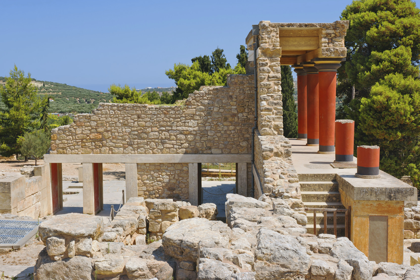 North Entrance of Knossos palace. Crete, Greece