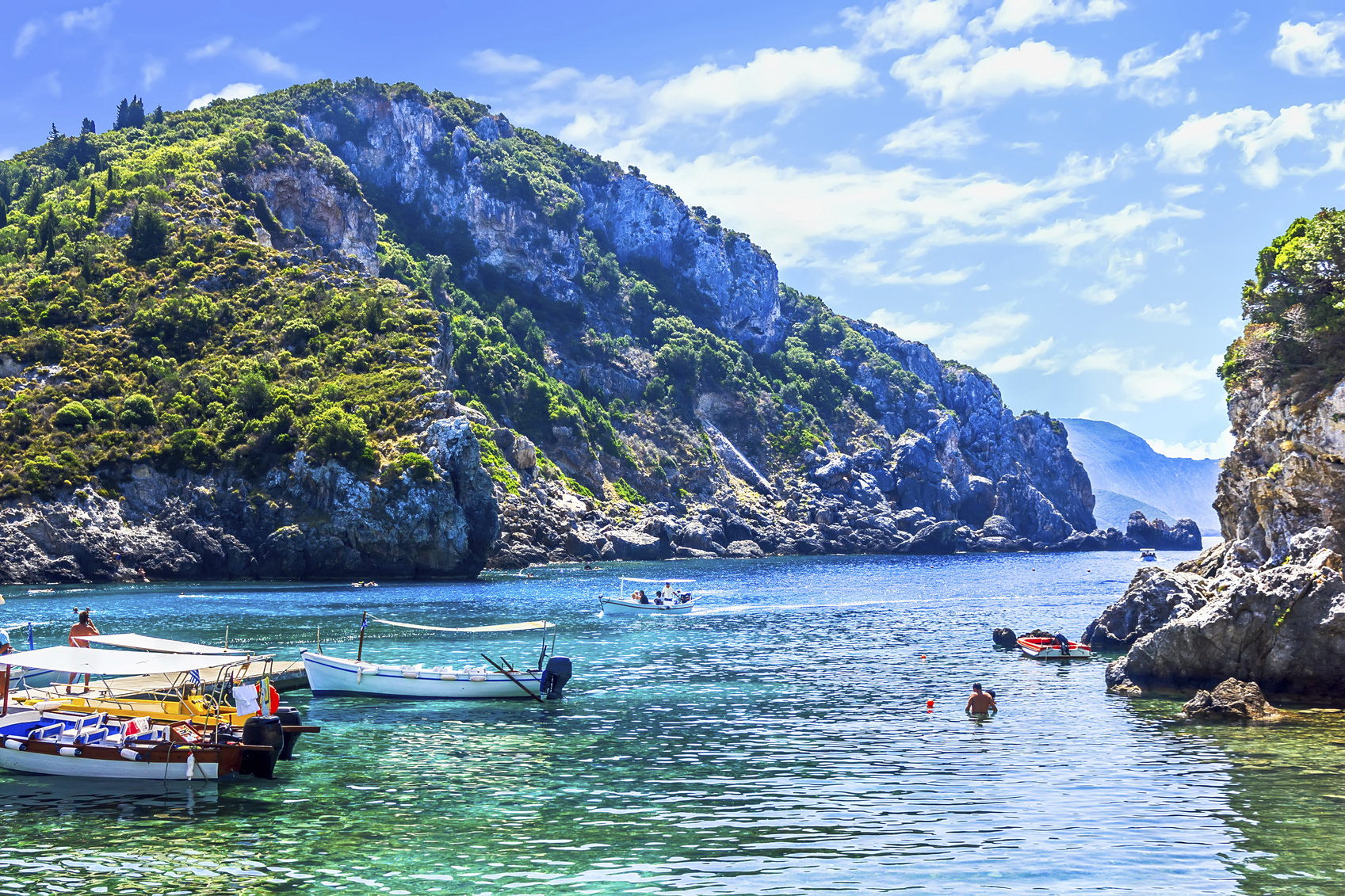 Cliffside coastline on Corfu