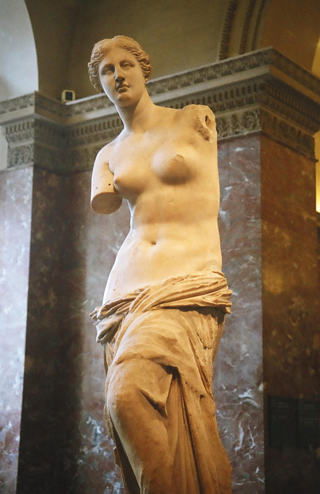 Venus de Milo is an ancient Greek statue and one of the most famous works of ancient Greek sculpture