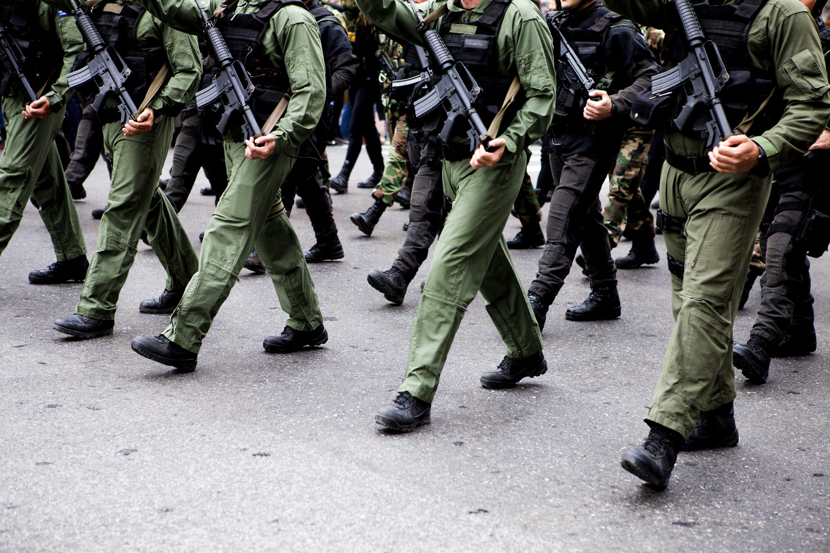 Greek army parades at a national holiday on Athens