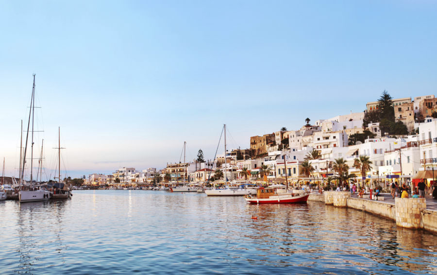 Naxos old town sunset, Greece.