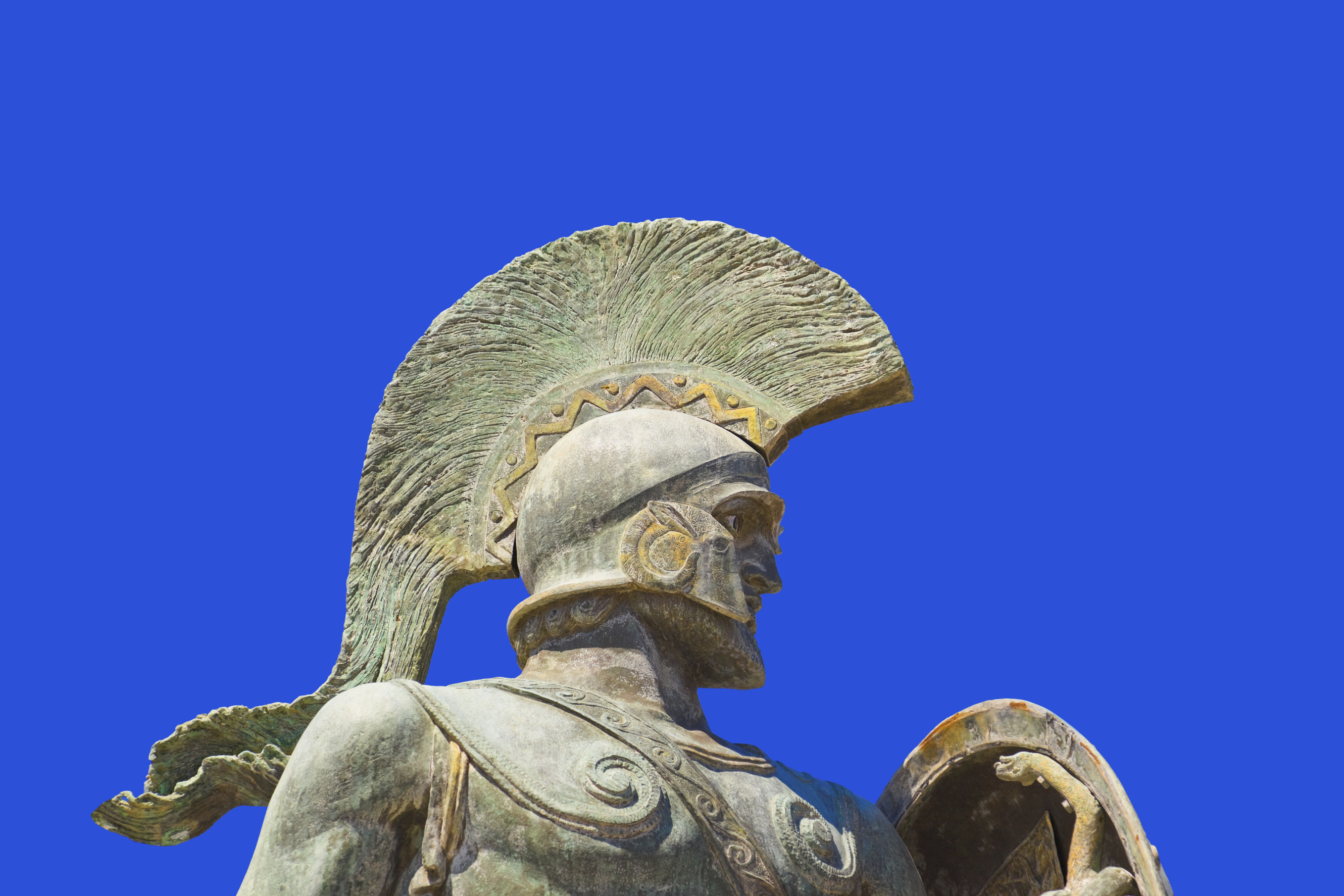 Statue of king Leonidas in Sparta, Greece - history background