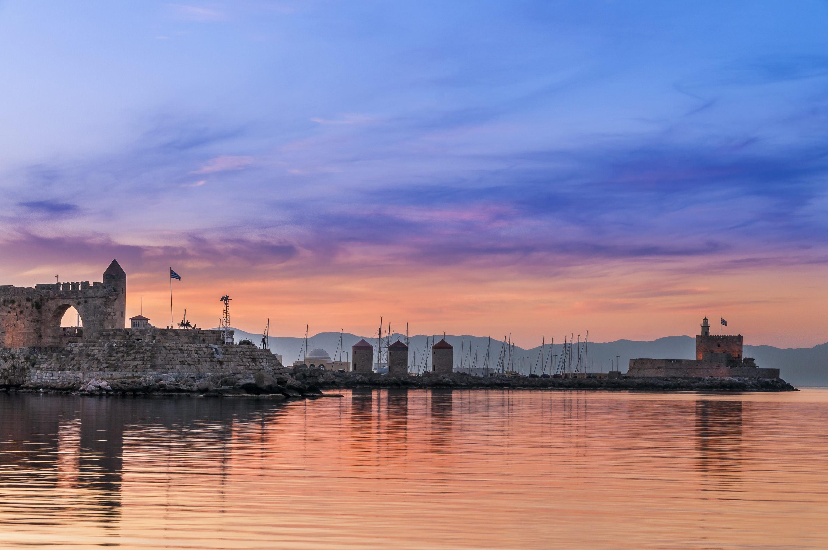 Tourist port of Rhodes island