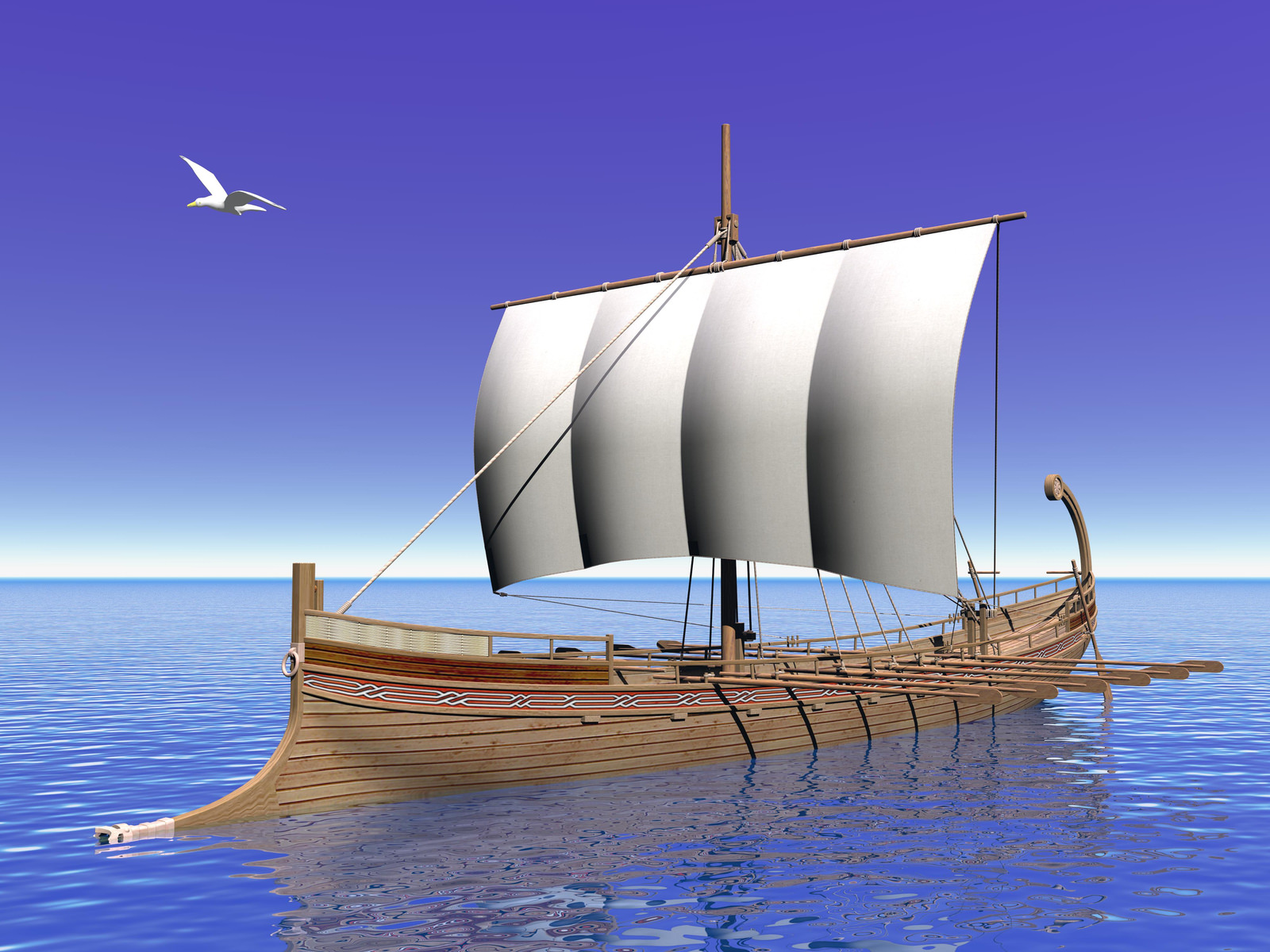 sailboat in ancient greek