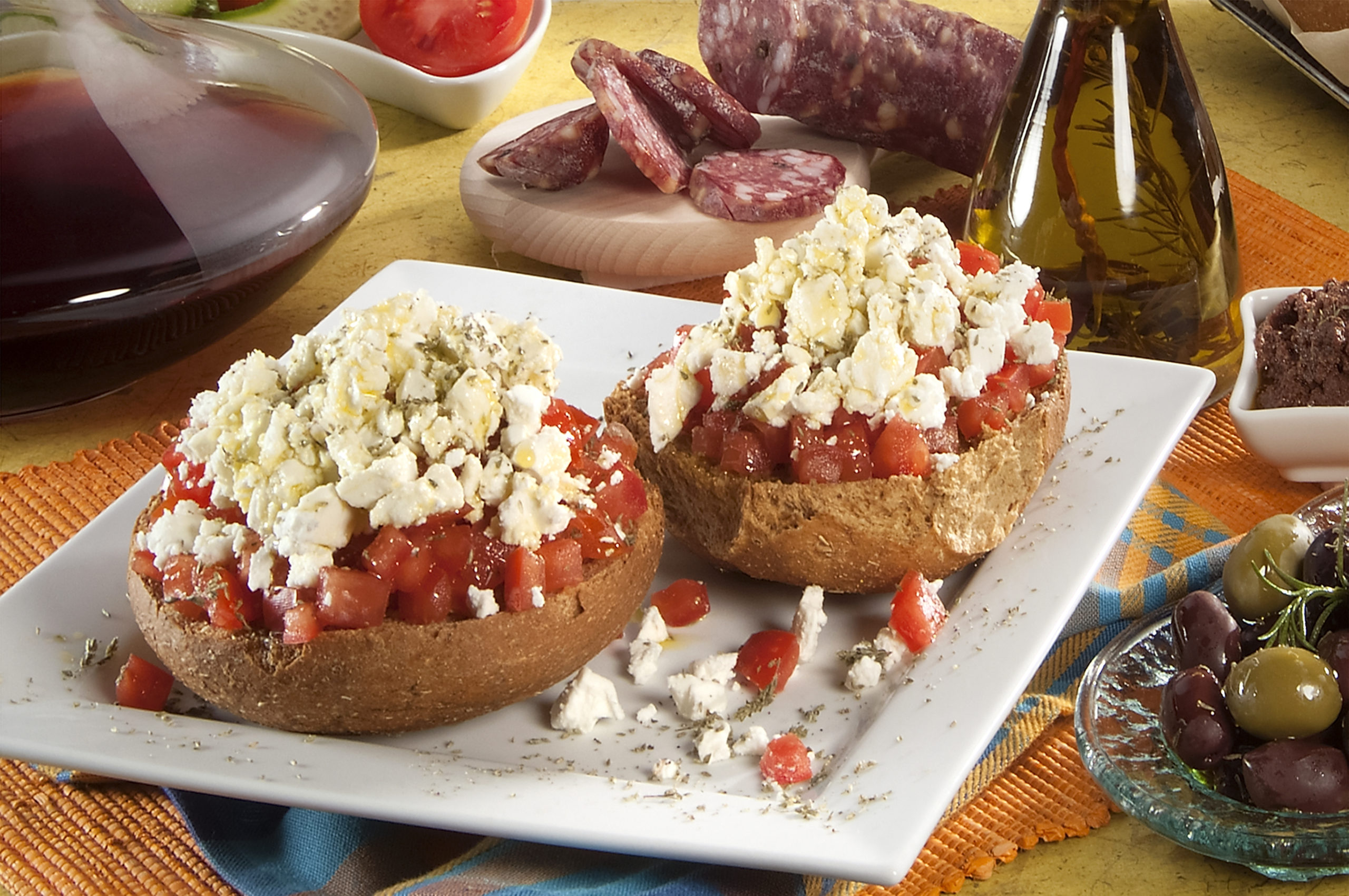 Recipe For Greek Style Bruschetta With Tomato And Feta