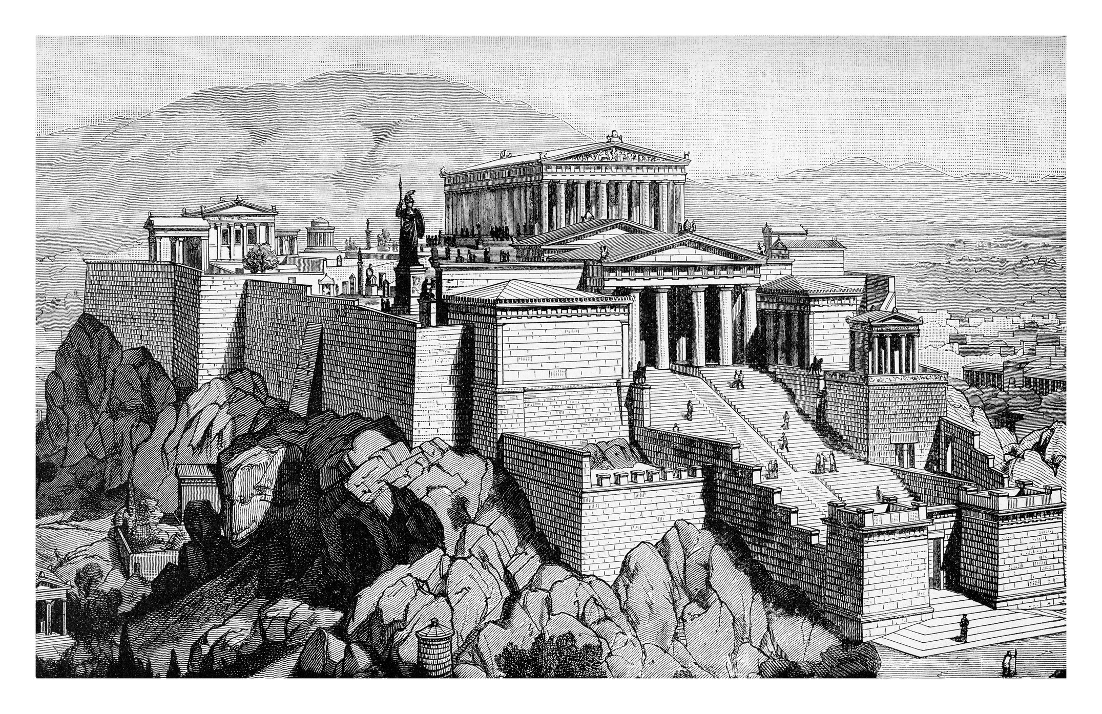 Acropolis of Athens Drawing by Calvin Durham - Pixels