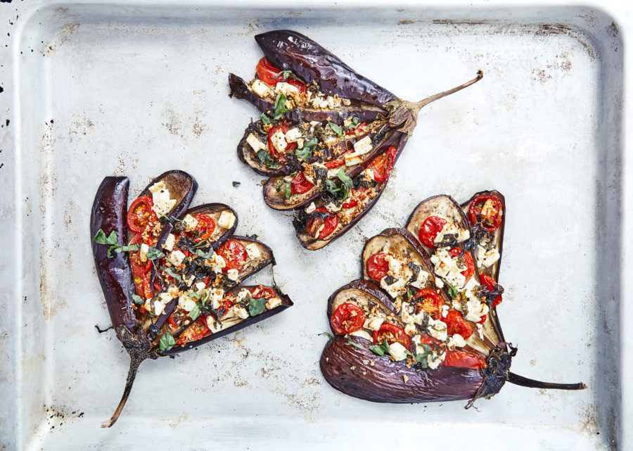 Recipe for Greek Style Eggplant With Tomatoes and Feta