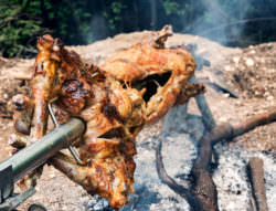 Greek Style Roasted Young Goat on a Spit