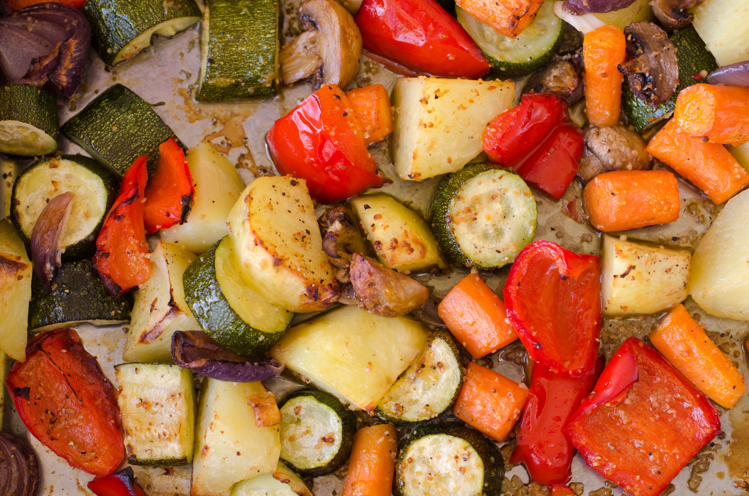 Simple Greek Roasted Vegetables with Oil and Lemon