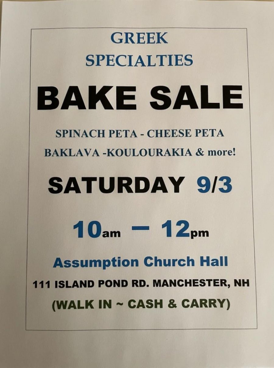 Greek Bake Sale at Assumption Greek Church Manchester NH