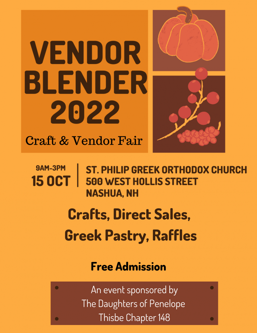 Vendor Blender Vendor and Craft Fair at St. Philip Greek Church Nashua NH
