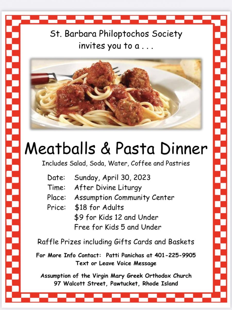 Meatballs and Pasta Dinner at Assumption of the Virgin Mary Greek