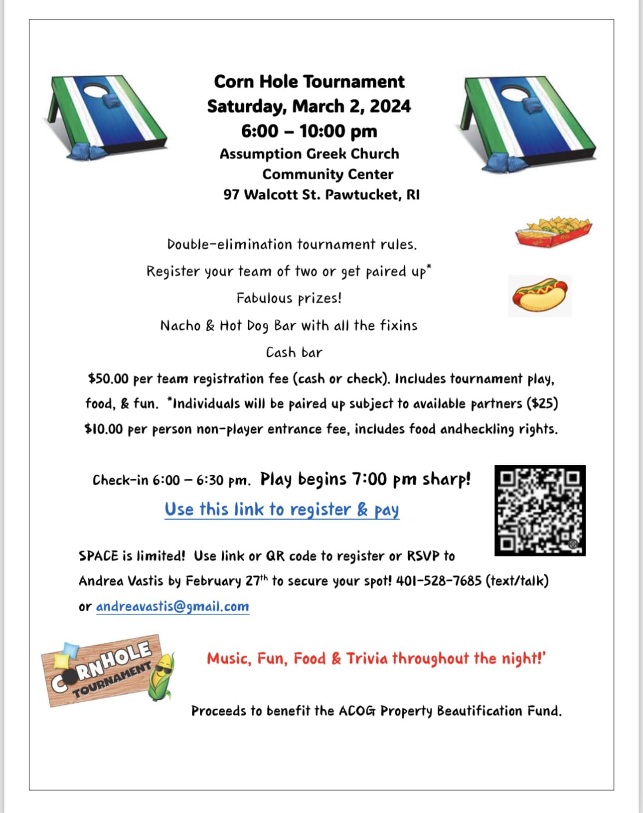 Corn Hole Tournament at Assumption of the Virgin Mary Greek Church